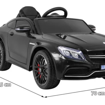 Mercedes Benz C63 Amg Za Djecu Crni + Daljinski Upravljač + Sigurnosni Pojasevi U 5 Točaka, Crna 2