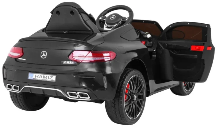 Mercedes Benz C63 Amg Za Djecu Crni + Daljinski Upravljač + Sigurnosni Pojasevi U 5 Točaka, Crna 8