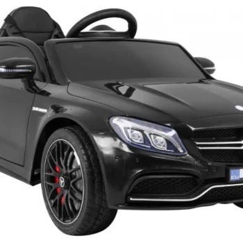 Mercedes Benz C63 Amg Za Djecu Crni + Daljinski Upravljač + Sigurnosni Pojasevi U 5 Točaka, Crna 9