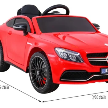 Mercedes Benz C63 Amg Za Djecu Crveni + Daljinski Upravljač + Sigurnosni Pojasevi U 5, Crvena 2