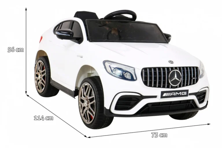 Mercedes Benz Glc63s Za Djecu, Bijeli Suv + Daljinski Upravljač + 4x4 Pogon, Bijela 2