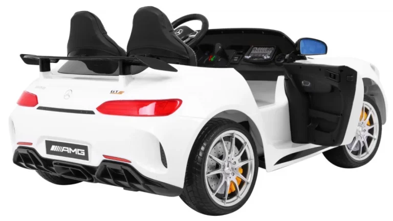 Mercedes Benz Gt R Za Djecu Bijela Boja + 4x4 Pogon + Ventilacijski Otvor + Daljinski Upravljač 10