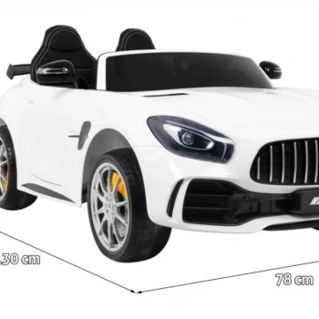Mercedes Benz Gt R Za Djecu Bijela Boja + 4x4 Pogon + Ventilacijski Otvor + Daljinski Upravljač 2