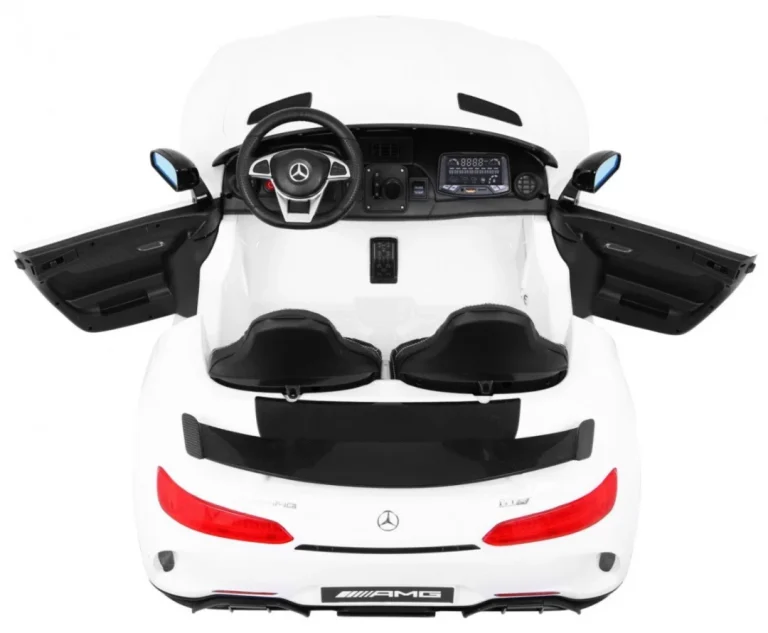 Mercedes Benz Gt R Za Djecu Bijela Boja + 4x4 Pogon + Ventilacijski Otvor + Daljinski Upravljač 9
