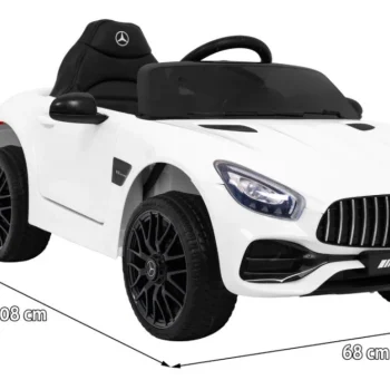 Mercedes Benz Gt Dječja Kolica Na Baterije, Bijela + Daljinski Upravljač + Spori Start + Mp3 Led 2