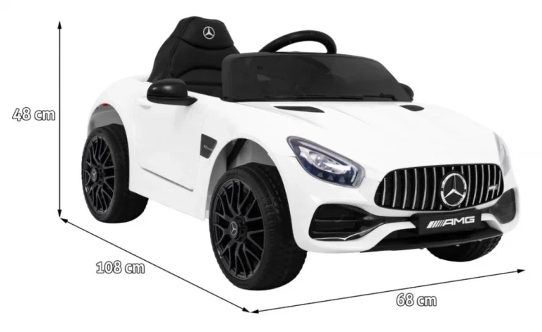 Mercedes Benz Gt Dječja Kolica Na Baterije, Bijela + Daljinski Upravljač + Spori Start + Mp3 Led 2