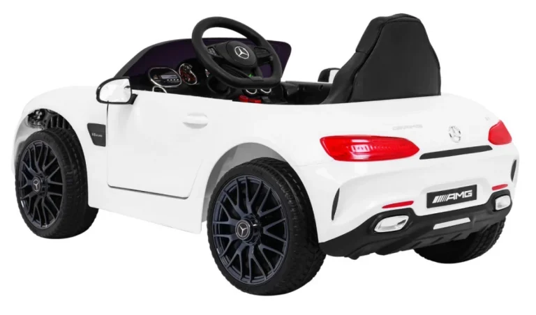 Mercedes Benz Gt Dječja Kolica Na Baterije, Bijela + Daljinski Upravljač + Spori Start + Mp3 Led 5