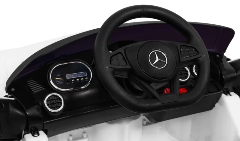 Mercedes Benz Gt Dječja Kolica Na Baterije, Bijela + Daljinski Upravljač + Spori Start + Mp3 Led 7