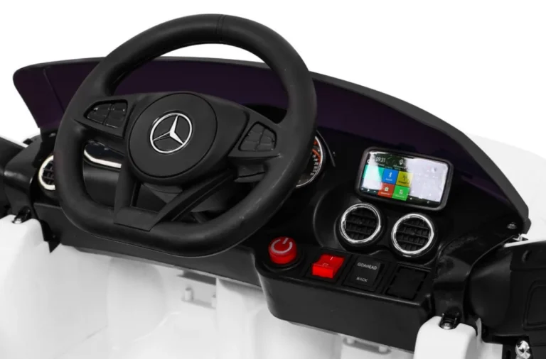Mercedes Benz Gt Dječja Kolica Na Baterije, Bijela + Daljinski Upravljač + Spori Start + Mp3 Led 8
