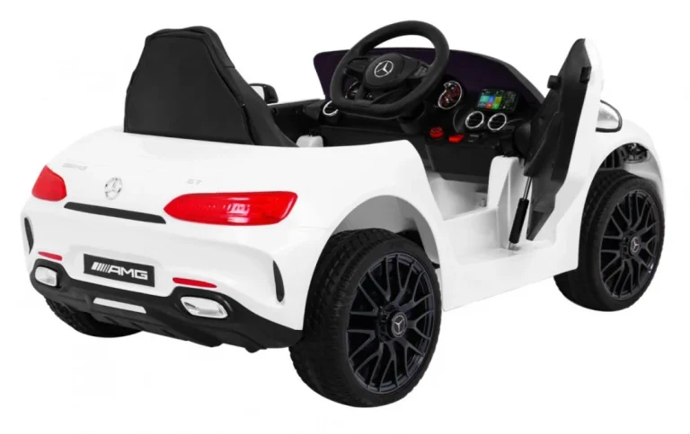 Mercedes Benz Gt Dječja Kolica Na Baterije, Bijela + Daljinski Upravljač + Spori Start + Mp3 Led 9