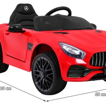 Mercedes Benz Gt Dječja Kolica Na Baterije Crvena + Daljinski Upravljač + Spori Start + Mp3 Led 2