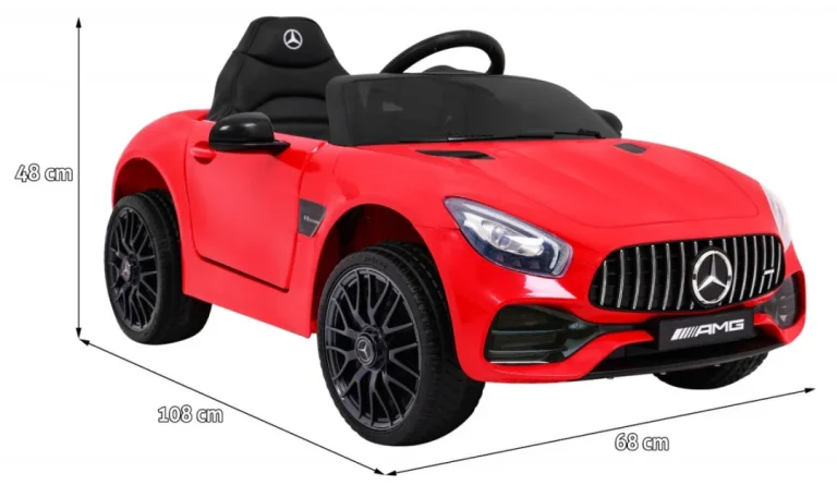 Mercedes Benz Gt Dječja Kolica Na Baterije Crvena + Daljinski Upravljač + Spori Start + Mp3 Led 2