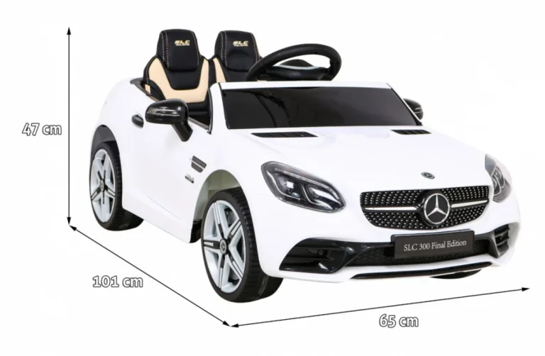 Mercedes Benz Slc300 Dječji Automobil Na Baterije, Bijeli + Mp3 Zvukovi, Svjetla, Bijela 2