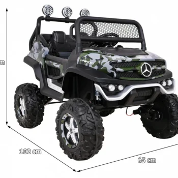 Mercedes Benz Unimog Za Djecu Camo Boja + 4x4 Pogon + Daljinski Upravljač + Prtljažnik + Spori 2