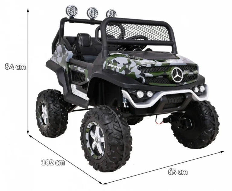 Mercedes Benz Unimog Za Djecu Camo Boja + 4x4 Pogon + Daljinski Upravljač + Prtljažnik + Spori 2