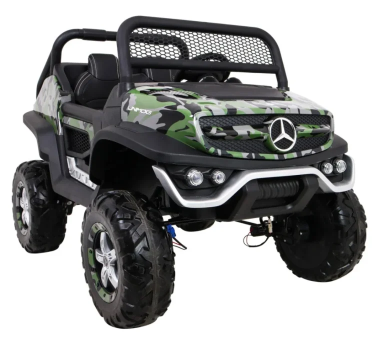 Mercedes Benz Unimog Za Djecu Kamuflažna Boja + 4x4 Pogon + Daljinski Upravljač + Nosač Za Prtljagu 12
