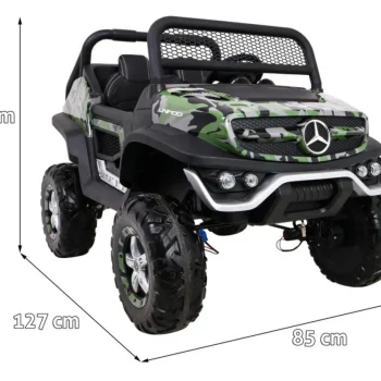 Mercedes Benz Unimog Za Djecu Kamuflažna Boja + 4x4 Pogon + Daljinski Upravljač + Nosač Za Prtljagu 2
