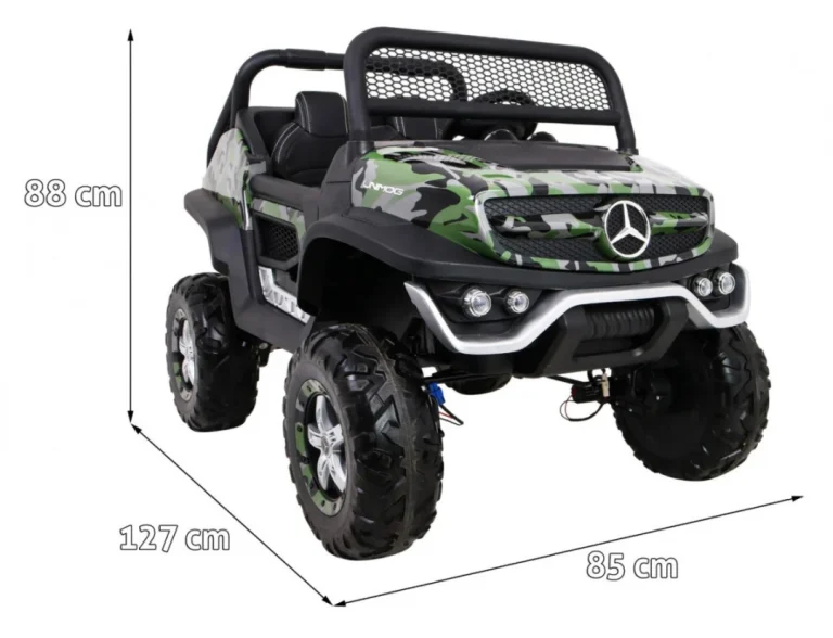 Mercedes Benz Unimog Za Djecu Kamuflažna Boja + 4x4 Pogon + Daljinski Upravljač + Nosač Za Prtljagu 2