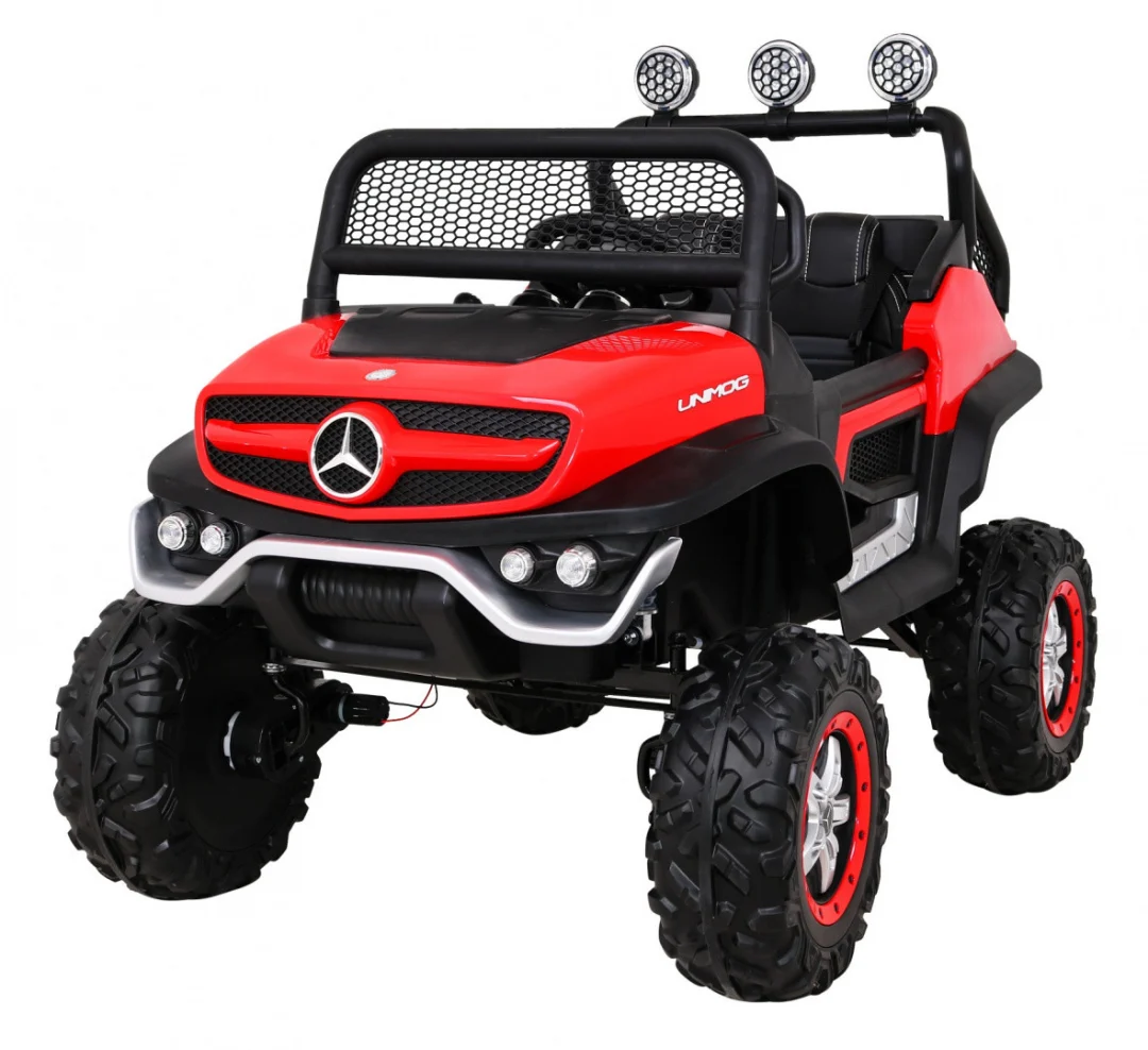 Mercedes Benz Unimog Za Djecu Terenski Crveni + 4x4 Pogon + Daljinski Upravljač, Crvena 1