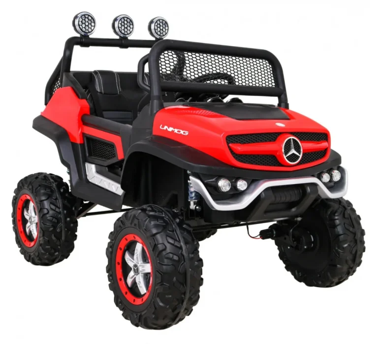 Mercedes Benz Unimog Za Djecu Terenski Crveni + 4x4 Pogon + Daljinski Upravljač, Crvena 10