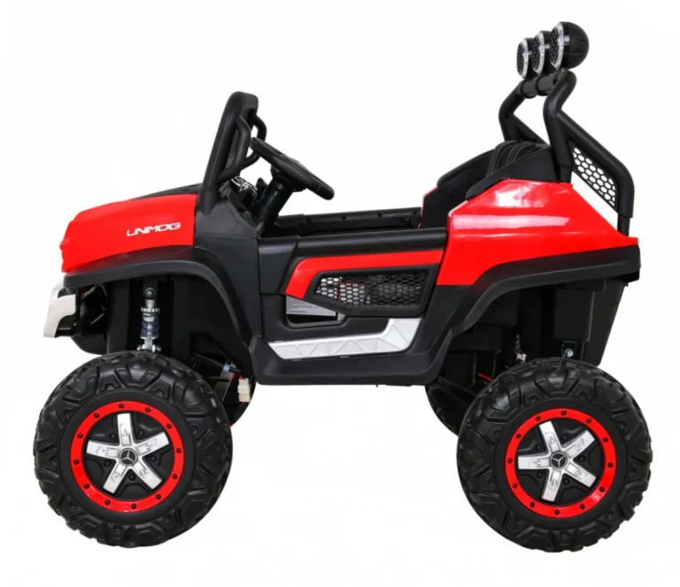 Mercedes Benz Unimog Za Djecu Terenski Crveni + 4x4 Pogon + Daljinski Upravljač, Crvena 4