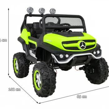 Mercedes Benz Unimog Za Djecu Zeleni + 4x4 Pogon, Zelena 2