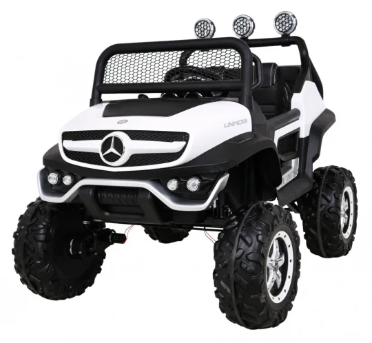 Mercedes Benz Unimog Za Djecu Bijela Boja + 4x4 Pogon + Daljinski Upravljač + Prtljažnik + Spori 1