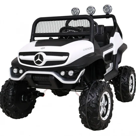Mercedes Benz Unimog Za Djecu Bijela Boja + 4x4 Pogon + Daljinski Upravljač + Prtljažnik + Spori 1