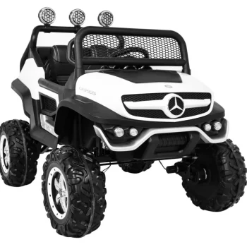 Mercedes Benz Unimog Za Djecu Bijela Boja + 4x4 Pogon + Daljinski Upravljač + Prtljažnik + Spori 10