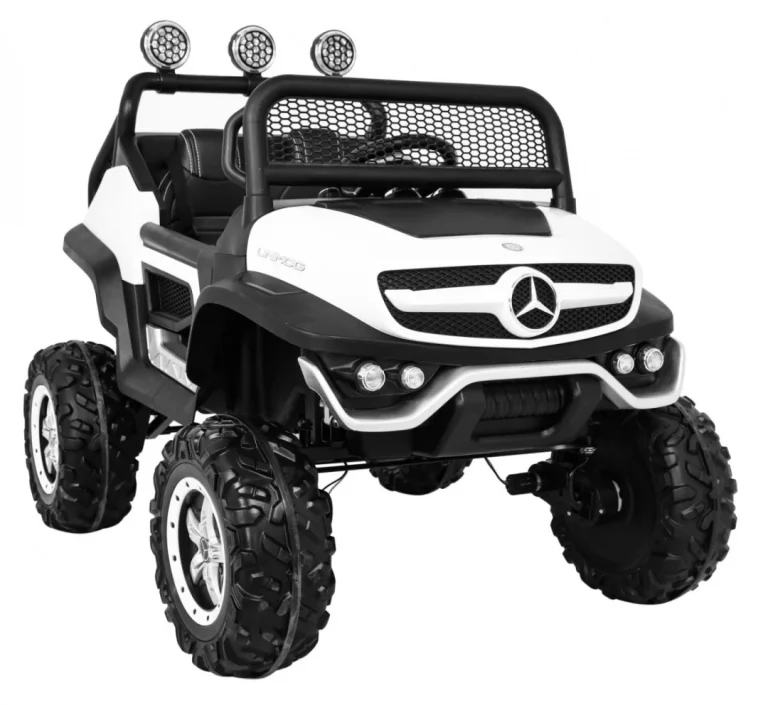 Mercedes Benz Unimog Za Djecu Bijela Boja + 4x4 Pogon + Daljinski Upravljač + Prtljažnik + Spori 10
