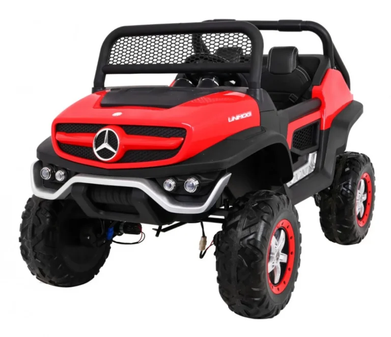 Mercedes Benz Unimog Za Djecu Crveni + 4x4 Pogon + Daljinski Upravljač + Prtljažnik + Spori, Crvena 1