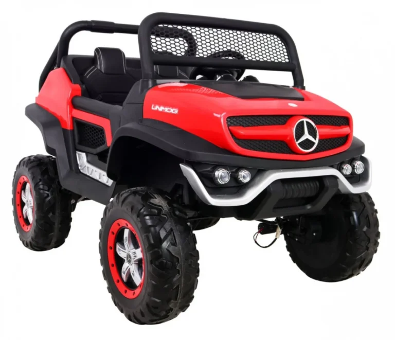 Mercedes Benz Unimog Za Djecu Crveni + 4x4 Pogon + Daljinski Upravljač + Prtljažnik + Spori, Crvena 12