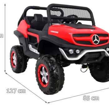 Mercedes Benz Unimog Za Djecu Crveni + 4x4 Pogon + Daljinski Upravljač + Prtljažnik + Spori, Crvena 2