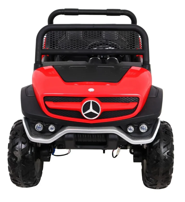 Mercedes Benz Unimog Za Djecu Crveni + 4x4 Pogon + Daljinski Upravljač + Prtljažnik + Spori, Crvena 3