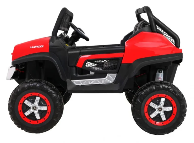 Mercedes Benz Unimog Za Djecu Crveni + 4x4 Pogon + Daljinski Upravljač + Prtljažnik + Spori, Crvena 5