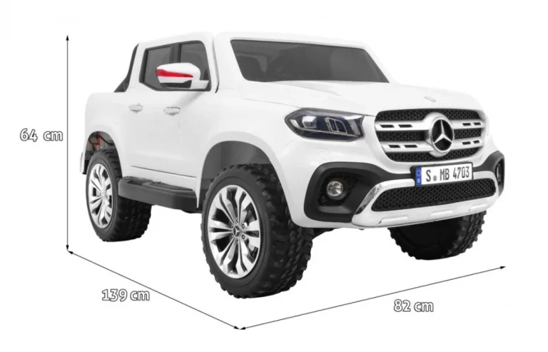 Mercedes Benz X Klasa Za Djecu Bijeli Pick Up + Daljinski Upravljač + 4x4 Pogon, Bijela 2