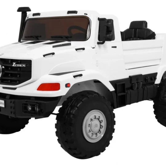 Mercedes Benz Zetros Automobil Na Baterije Za Djecu, Bijeli + 2 Sjedala + Prtljažnik, Bijela 1