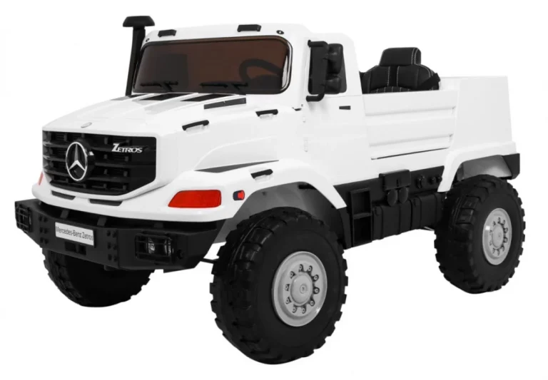 Mercedes Benz Zetros Automobil Na Baterije Za Djecu, Bijeli + 2 Sjedala + Prtljažnik, Bijela 1