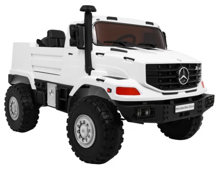 Mercedes Benz Zetros Automobil Na Baterije Za Djecu, Bijeli + 2 Sjedala + Prtljažnik, Bijela 12
