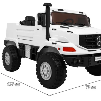 Mercedes Benz Zetros Automobil Na Baterije Za Djecu, Bijeli + 2 Sjedala + Prtljažnik, Bijela 2