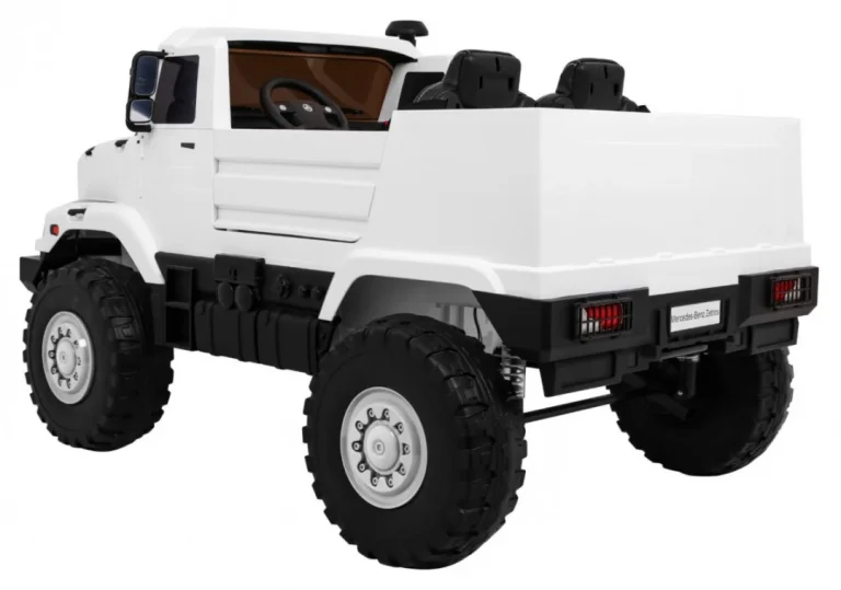 Mercedes Benz Zetros Automobil Na Baterije Za Djecu, Bijeli + 2 Sjedala + Prtljažnik, Bijela 5