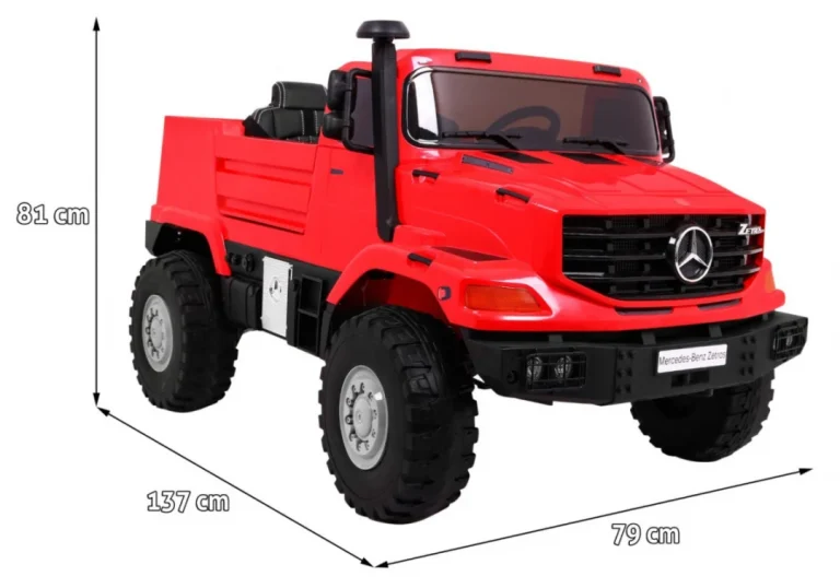Mercedes Benz Zetros Dječji Automobil Na Baterije, Crveni + 2 Sjedala + Prtljažnik, Crvena 2