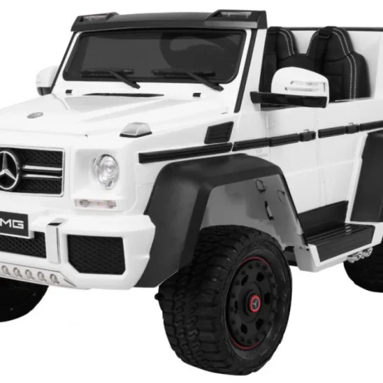 Mercedes G63 6x6 Dječji Automobil Bijeli + 2 Papučice Gasa + Podešavanje Sjedala + Audio, Bijela 1