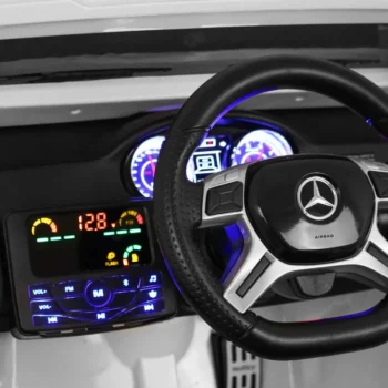 Mercedes G63 6x6 Dječji Automobil Bijeli + 2 Papučice Gasa + Podešavanje Sjedala + Audio, Bijela 12