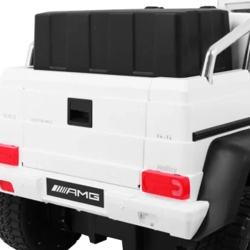 Mercedes G63 6x6 Dječji Automobil Bijeli + 2 Papučice Gasa + Podešavanje Sjedala + Audio, Bijela 13