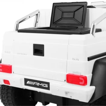 Mercedes G63 6x6 Dječji Automobil Bijeli + 2 Papučice Gasa + Podešavanje Sjedala + Audio, Bijela 14