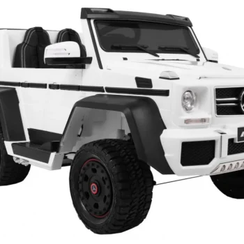 Mercedes G63 6x6 Dječji Automobil Bijeli + 2 Papučice Gasa + Podešavanje Sjedala + Audio, Bijela 16