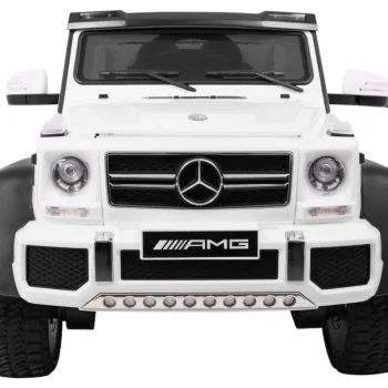 Mercedes G63 6x6 Dječji Automobil Bijeli + 2 Papučice Gasa + Podešavanje Sjedala + Audio, Bijela 3
