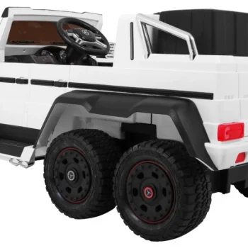 Mercedes G63 6x6 Dječji Automobil Bijeli + 2 Papučice Gasa + Podešavanje Sjedala + Audio, Bijela 5