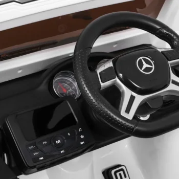 Mercedes G63 6x6 Dječji Automobil Bijeli + 2 Papučice Gasa + Podešavanje Sjedala + Audio, Bijela 6